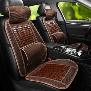 Protector de cubierta de asiento de coche de red de bambú de diseño de lujo, tamaño Universal, Ventilación de refrigeración transpirable, felpa de cuero de madera - Product Image 3