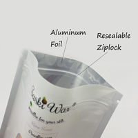 Lot de 500 sachets en plastique noir mat Mylar sachets en aluminium à fermeture éclair avec fenêtre transparente
