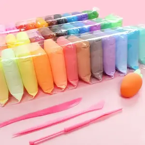 Nhà Máy Bán buôn 12 màu Fluffy Slime mix Baking làm nguồn cung cấp mô hình không khí khô Polymer playdough mềm DIY trẻ em đất sét chơi