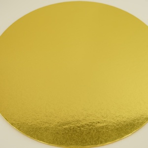 Round Goid Silver 1-5mm Golden Foil Cake Packaging Board Glossy Lamination Die Cut <b>Edge</b> Cake Base Board - Product Image 2