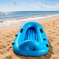 Bateau gonflable flottant pour rivière avec dossier, porte-gobelet et crochet de pêche pour adultes - PVC robuste, portable, impression personnalisée