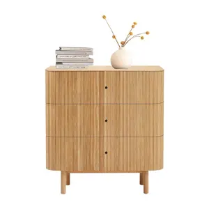 ODM Customized MDF Wood Chest Of Drawers New Design 3-Drawer Cabinet Clothes Farmhouse Apartment Home Office Bedroom Furniture