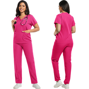 Conjuntos de Uniformes Médicos de Manga Corta con Porta Identificaciones/Porta Credenciales, Uniformes Quirúrgicos para Hospitales, Doctores, Dentistas, Spa, Salón de Belleza, Proveedores de Uniformes Médicos - Product Image 3