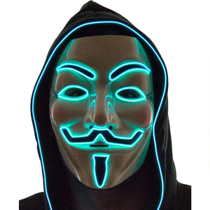 <span class=keywords><strong>Máscara</strong></span> LED <span class=keywords><strong>de</strong></span> Anonymous <span class=keywords><strong>de</strong></span> V <span class=keywords><strong>de</strong></span> Venganza, <span class=keywords><strong>Máscara</strong></span> <span class=keywords><strong>de</strong></span> Guy Fawkes, Talla Única, Aqua - Product Image 2