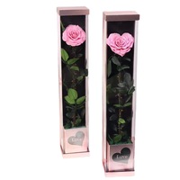 Rose éternelle préservée en boîte unique en forme de cœur, bouquet pour la Saint-Valentin, la fête des mères, cadeau longue durée, bouquet durable de 3 à 5 ans