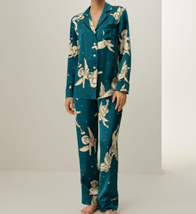 <span class=keywords><strong>Ensemble</strong></span> de pyjama en satin soyeux de haute qualité pour femmes, 2 pièces, manches longues, vêtements de nuit tendance pour femmes, prix raisonnable, vêtements personnalisés pour femmes - Product Image 2