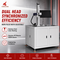 Machine de marquage laser à fibre MOPA double synchronisée CKMACHINE 30W/50W/60W de type banc de travail avec identification et traçabilité DXF/AI/DST