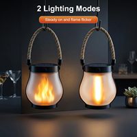 Lampe rectangulaire étanche en ABS, blanc chaud, CRI 95 élevé, effet de flamme clignotante, rechargeable, détection de lumière, chargement USB-C