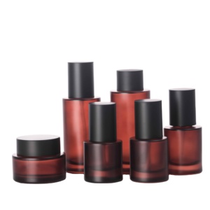 2025 nouveau Pulida mat ambre <span class=keywords><strong>rouge</strong></span> givré luxe soins de la peau Lotion pompe bouteille pot 120ml verre cosmétiques bouteille emballage ensemble - Product Image 4