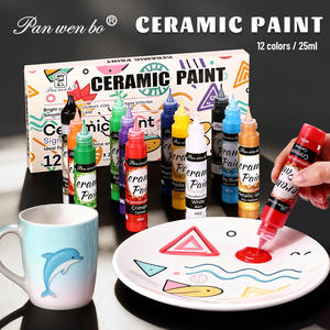 مجموعة ألوان سيراميك مخصصة للرسم على السيراميك بنفسك، 12 × 25 مل، للسيراميك والفخار والزجاج والأكريليك - Product Image 2