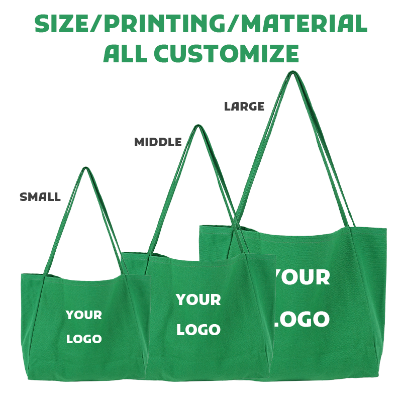 tote bags 9 by 12 inch green custom