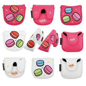 Housse de tête de club de golf en cuir blanc de qualité supérieure avec logo personnalisé et aimant carré pour putter mallet - Product Image 2