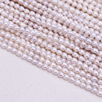 Perles d'eau douce ovales de qualité A, couleur crème, 5-5,5 mm, en fil, matériau semi-finis pour la création de bijoux faits main
