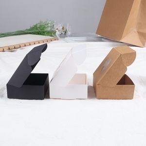 Scatola Regalo Mini <span class=keywords><strong>in</strong></span> Carta Kraft Fatta a Mano a Forma di Aeroplano con Finestra a Cuore, Design Pieghevole Intagliato, <span class=keywords><strong>in</strong></span> Cartoncino Bianco e Nero per Gioielli - Product Image 4