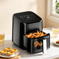 Friteuse à air de comptoir 4,5 L 1200 W, cuisinière électrique compacte avec panier unique pour petites cuisines et utilisation en camping-car