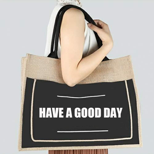 Venta caliente reutilizable Natural no tejido lona algodón compras personalizado impreso yute bolsa de mano para la venta regalo - Product Image 5