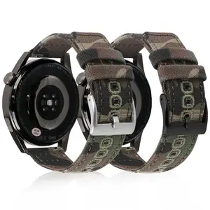 Custom Camo Fabric Watch Strap 20mm 22mm 24mm Quick Release Camouflage Canvas Watch Band For Men Women