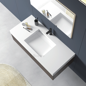 Lavabo de Pared de Mármol Artificial para Baño, Varios Tamaños, Superficie Sólida, Lavamanos, Encimera de Piedra Fundida, Lavabo Personalizado - Product Image 2