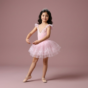 Disfraz de Tutú de Ballet para Niñas con Temática Frozen Rosa, Vestido de Tutú de Ballet con Copos de Nieve para Fiesta de Cumpleaños y Espectáculo Invernal - Product Image 5