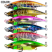 WEIHE Hameçon en métal lumineux 6 couleurs 30G-300G pour pêche en haute mer avec attache bicyclique haute résistance pour thon GT en pêche en bateau en haute mer