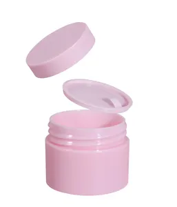 Pote de plástico com tampa de parafuso 50g, recipiente de armazenamento facial do creme solar