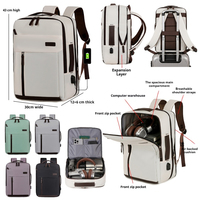 Sac à dos pour ordinateur portable imperméable à l'eau avec chargement USB, multi-couches, en Oxford, pour le travail, le bureau, l'école et les voyages
