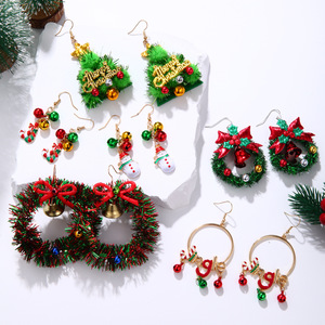 Pendientes Navideños de Aleación con Diseño Creativo y Exquisito de Campana, Reno y Galleta de Jengibre, Populares para Exportación {Pendientes para <span class=keywords><strong>Mujer</strong></span>} - Product Image 1