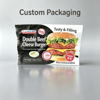 Sachet d'emballage alimentaire surgelé personnalisé imprimé, thermoscellable sur trois côtés, refermable, en PET/PE (CPP), compatible micro-ondes, pour viande de bœuf