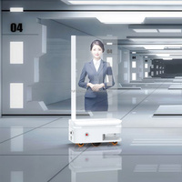 Robot con control remoto las 24 horas, chasis móvil OLED controlado por voz, Robot de publicidad, navegación GPS, Robot de negocios OLED