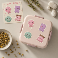 Autocollants personnalisés en vinyle transparent double couche, résistants à l'eau et aux UV, découpés, pour enfants, bonbons, desserts, feuille d'autocollants imprimés