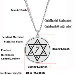 จี้สแตนเลสสตีลสีทองทันสมัย ลายตราประจำเทวทูตเจ็ดองค์ ซีอาเซล ซาเชียล ซาเมล ไมเคิล อนาเอล ราฟาเอล กาเบรียล - Product Image 2