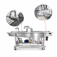 Commerciële chocolade-deposiet-, enrober- en coatingmachine met spuitfunctie, 380V, roestvrijstalen transportband, elektrisch, voor biscuit, snoep en fruit.