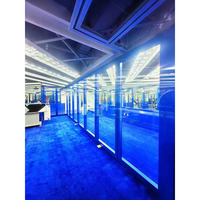 Movable Foldable Aluminum Frame Sliding Partition Wall Adjustable Flexible Modern Design for Office Schools Gyms-Easy