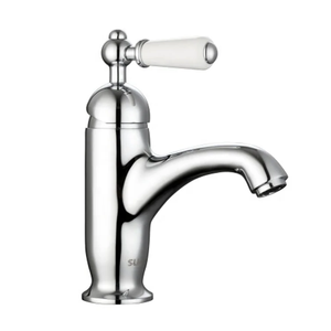 Single Lever Zinc Handle Deck Mounted Polished Single Hole Tap Washbasin Faucet Mixer - Product Image 2