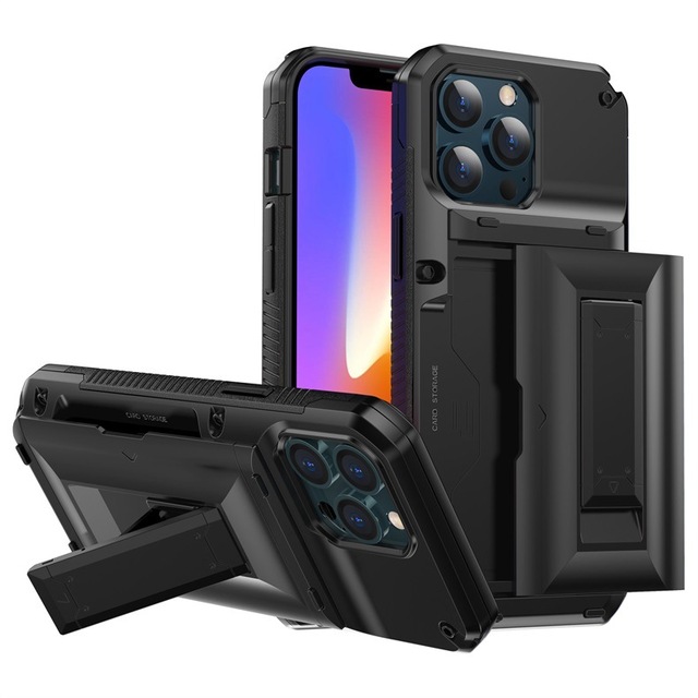 Grade Kickstand with Drop-Proof Protection Cover for iPhone 15 14 13 12 11 Pro Max Shockproof Mobile Phone Case