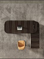 Bureau de direction en bois de luxe en forme de L avec tiroirs, design moderne et simple, revêtement en cuir, mobilier commercial écologique