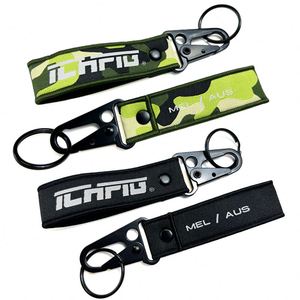 <b>Custom</b> Logo Design Woven Wrist Strap Keychain Fabric Lanyard <b>Key</b> Holder for Motorcycle Keyholder - Product Image 3