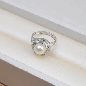 Juego de Accesorios de Perlas DIY de Plata S925 para Mujer, Incluye Anillo Abierto, Pendientes y Base Vacía-1320 - Product Image 4