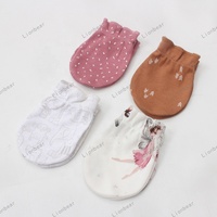 Lionbear Mitaines pour bébé unisexes en coton doux, 4 paires, mignonnes, anti-rayures, anti-morsures, gants pour les mains, nouveau-nés, nourrissons, respirants, usage quotidien