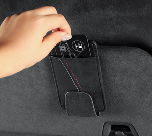 Clip de support de lunettes de soleil pour pare-soleil avant avec porte-lunettes en cuir pour BMW Série 5 Série 7 X3 X5 F85 F20 F21 F30 F35 F80 - Product Image 2