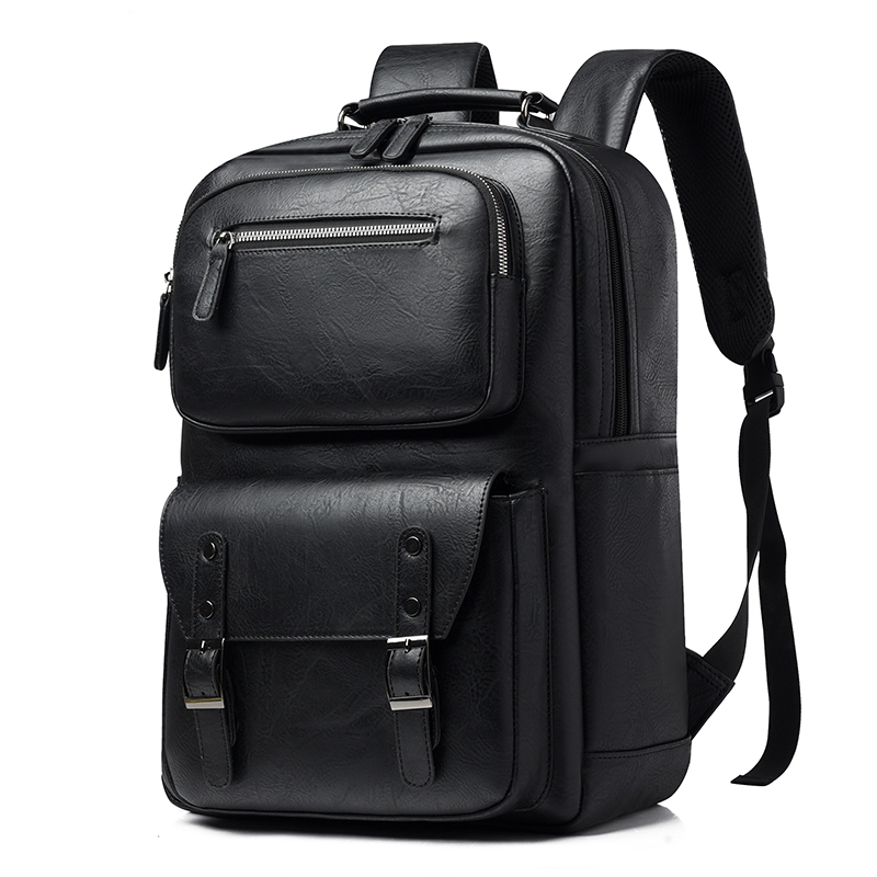 Remoid Waterproof PU Leather Laptop Backpack