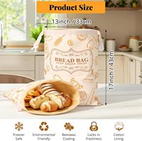 Lot de 2 sacs à pain en cire d'abeille pour pain au levain fait maison - Sacs réutilisables en lin biologique avec doublure en coton pour pain au levain naturel à la cire d'abeille