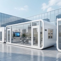 Cabane Apple préfabriquée de luxe moderne pour l'extérieur, mini-maison modulaire en conteneur, bureau pour complexe hôtelier
