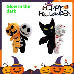 Оригинальная светящаяся плюшевая игрушка на Хэллоуин: кукла-тыква с двойной головой и черепом, подарок для детей - Product Image 4