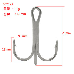 Anzuelos triples de acero con alto contenido de carbono, tamaños 6, 8, 10, 40, para pesca en playa y océano, anzuelos de señuelo de tres puntas, anzuelo de anclaje fuerte. - Product Image 5