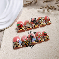 321-325 Couleurs éblouissantes Ongles pressés faits à la main en forme de canard 10 pièces Faux ongles pour les doigts Styles de design uniques