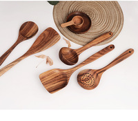 Cuillères en bois d'acacia, spatule, ustensiles de cuisine multifonctionnels, louche, pince, spatule, outils de service pour la cuisine