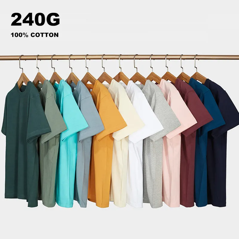 OEM Custom Plus Size Dropshipping Tshirts 240 Grams 100 Cotton Mens T-Shirt Blank Tshirt