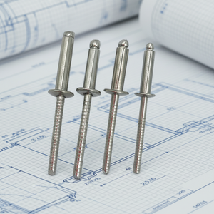 Rivets en acier inoxydable SUS 304 à tête dôme, rivets à percussion 5/32 3/16, rivets aveugles à extrémité ouverte avec mandrin fileté, rivets aveugles à vis de tirage - Product Image 1