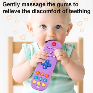 Juguete de dentición para masticar de silicona para bebés, palo de dentición antisucción de silicona de grado alimenticio, juguete calmante con forma de Control remoto, juguete mordedor - Product Image 3